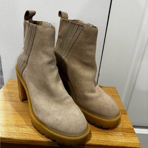 Dolce Vita Taupe Suede Ankle Booties